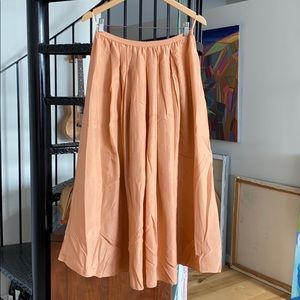 Anthropologie Peach Colored Full 100% Silk Skirt